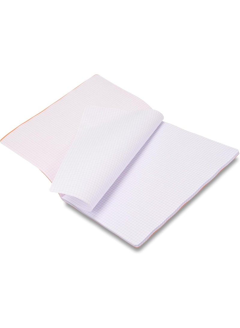 FIS Notebook, A4 Size (210x297mm), Soft Cover PP Material, 80 Sheets White Paper, 5mm Square Line Ruling, Pack of 5 Assorted Pastel Colors, Ideal for School, Office & Home Use - FSNBA45MPPNAST - Image 4